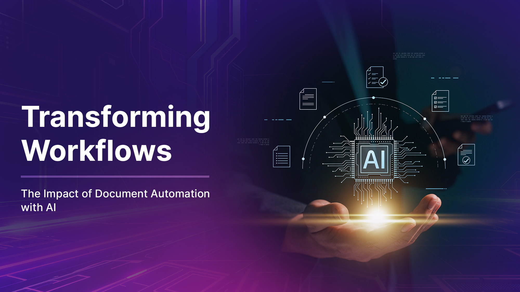 AI business automation workflow diagram showing connected systems and saved time